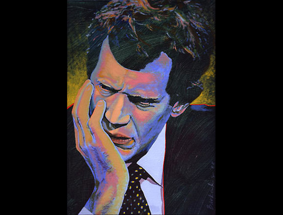Acrylic painting of Dave Letterman