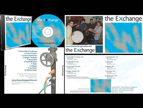 CD jacket design for jazz group The Exchange