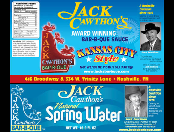 Jack's Gallon KC label & Spring Water label