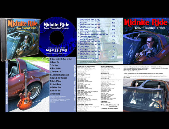 CD jacket design for guitarist & writer Kenne Cramer