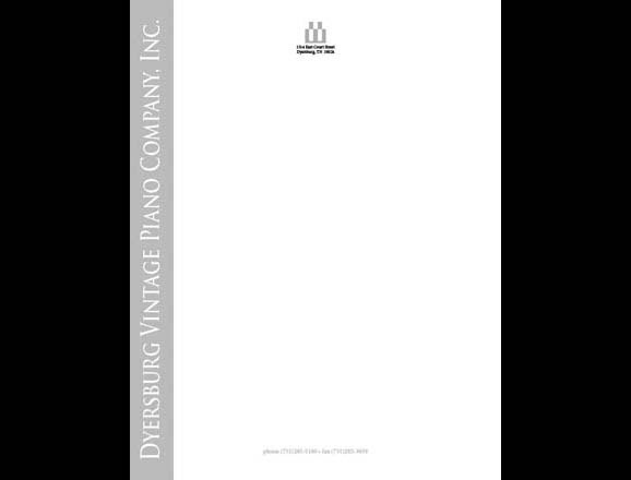 Stationery for The Dyersburg Vintage Piano Company