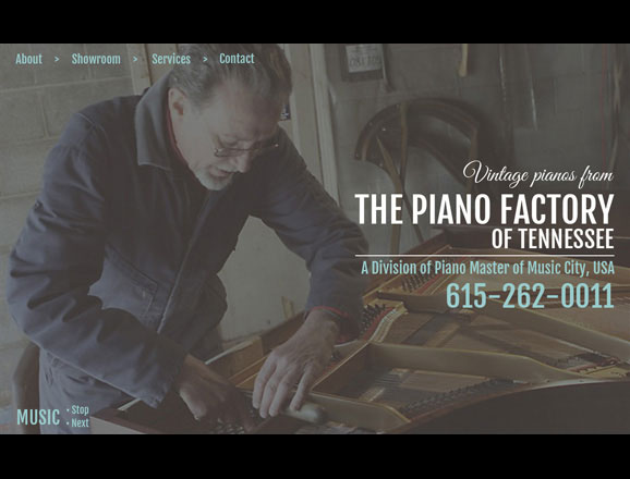 Mock up redesign of The Piano Factory site